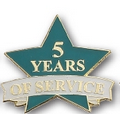 5 Years of Service Stock Pin